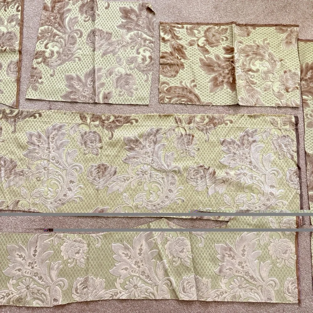 Vintage Upholstery Fabric Scrap Lot 4.5 lbs Tapestry Brocade Floral Swatches